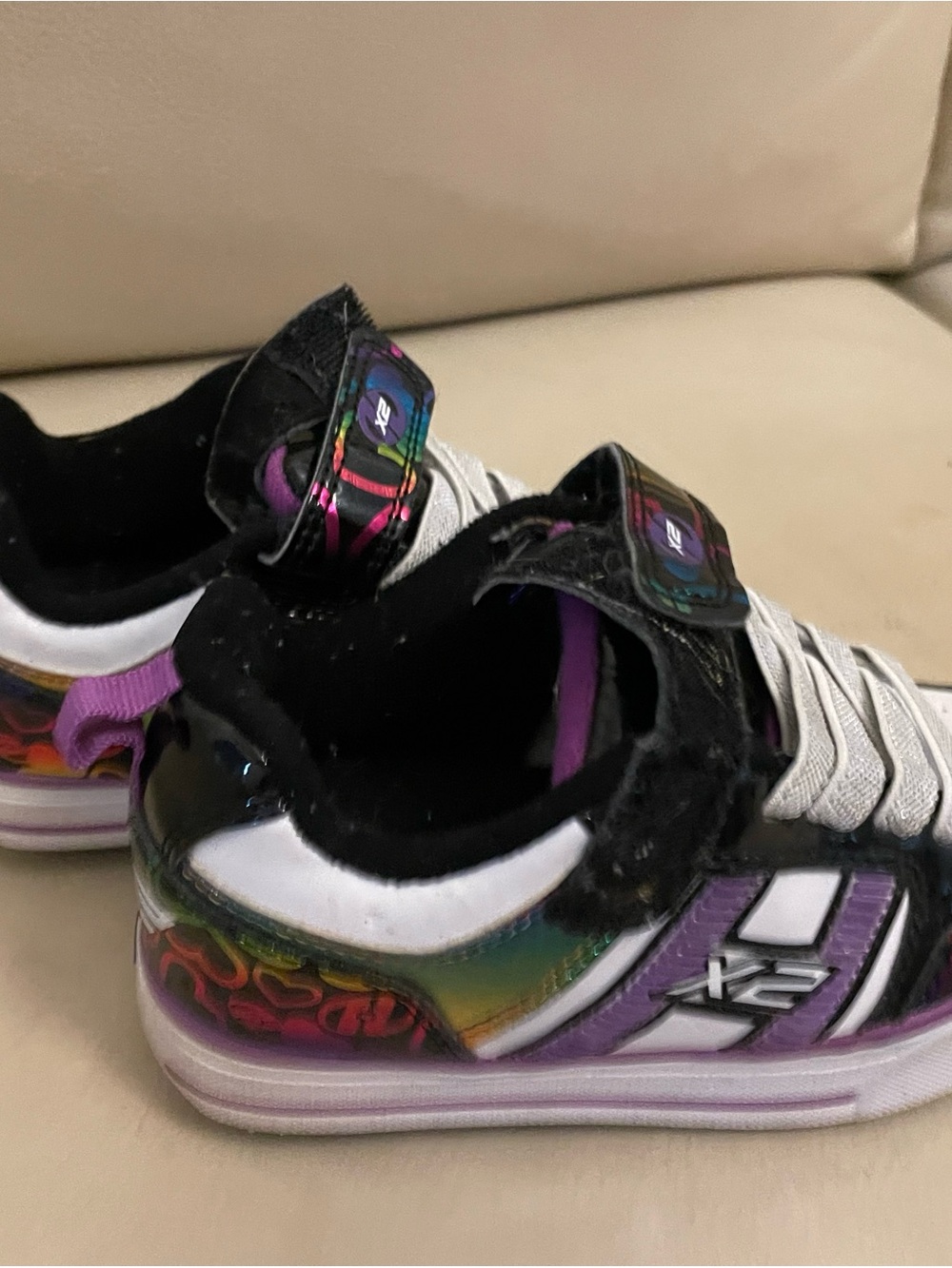 Heelys Kids Black, Purple and White Light-Up Sneakers